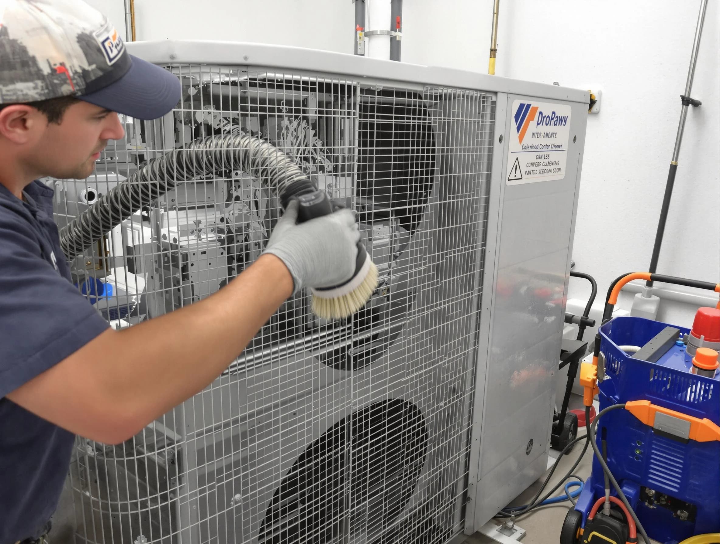 Center Point Air Duct Cleaning specialist performing precision AC coil cleaning for improved system performance in Center Point