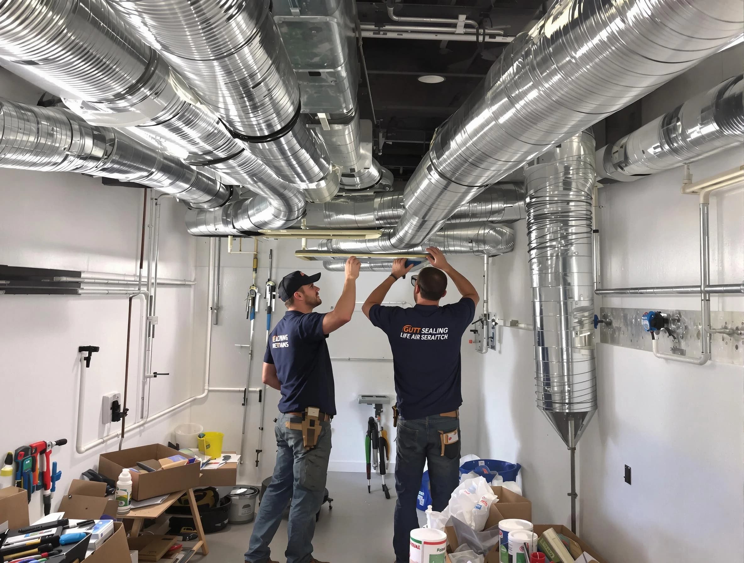 Center Point Air Duct Cleaning technician applying professional duct sealing solutions in Center Point