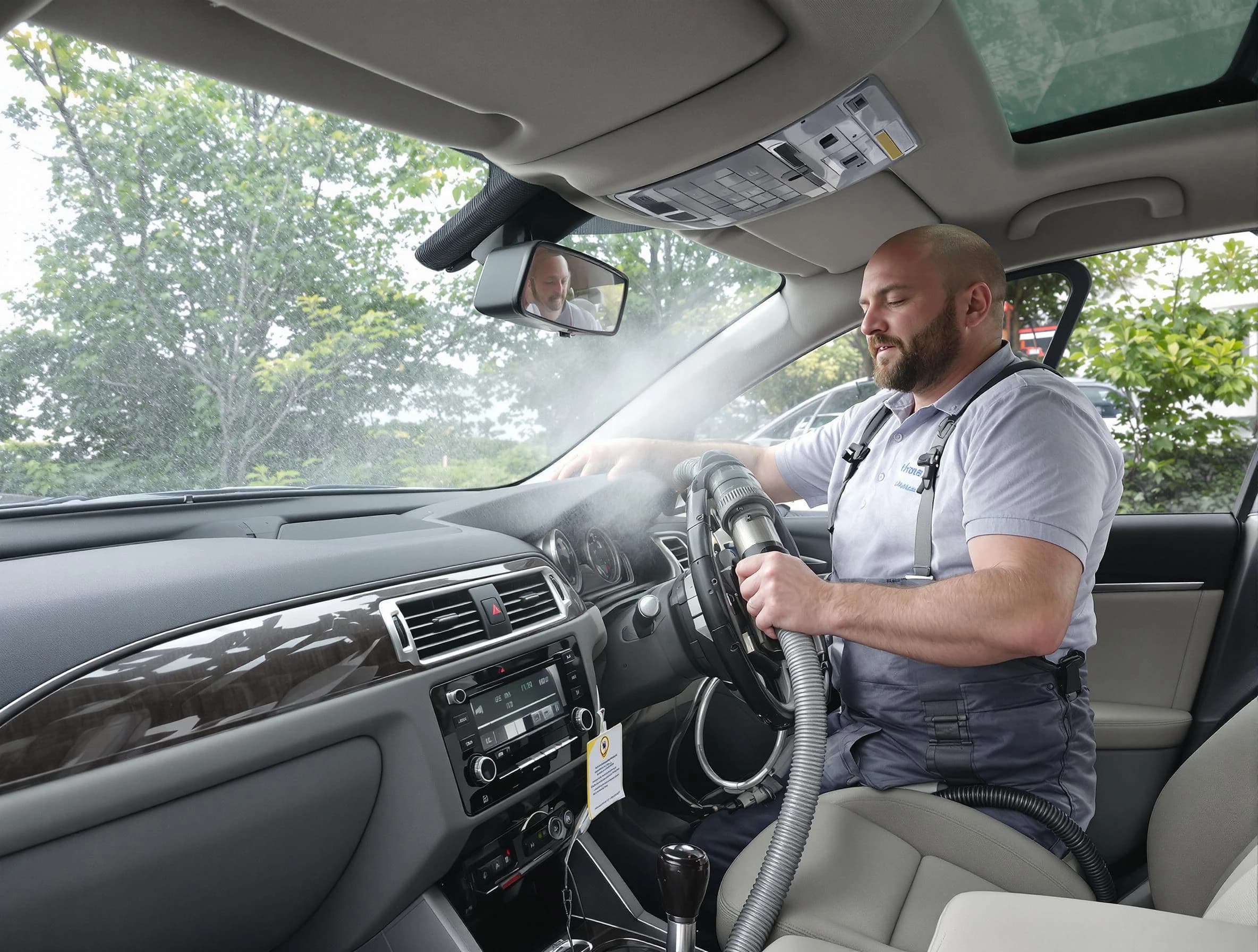 Center Point Air Duct Cleaning specialist performing professional car duct cleaning in Center Point