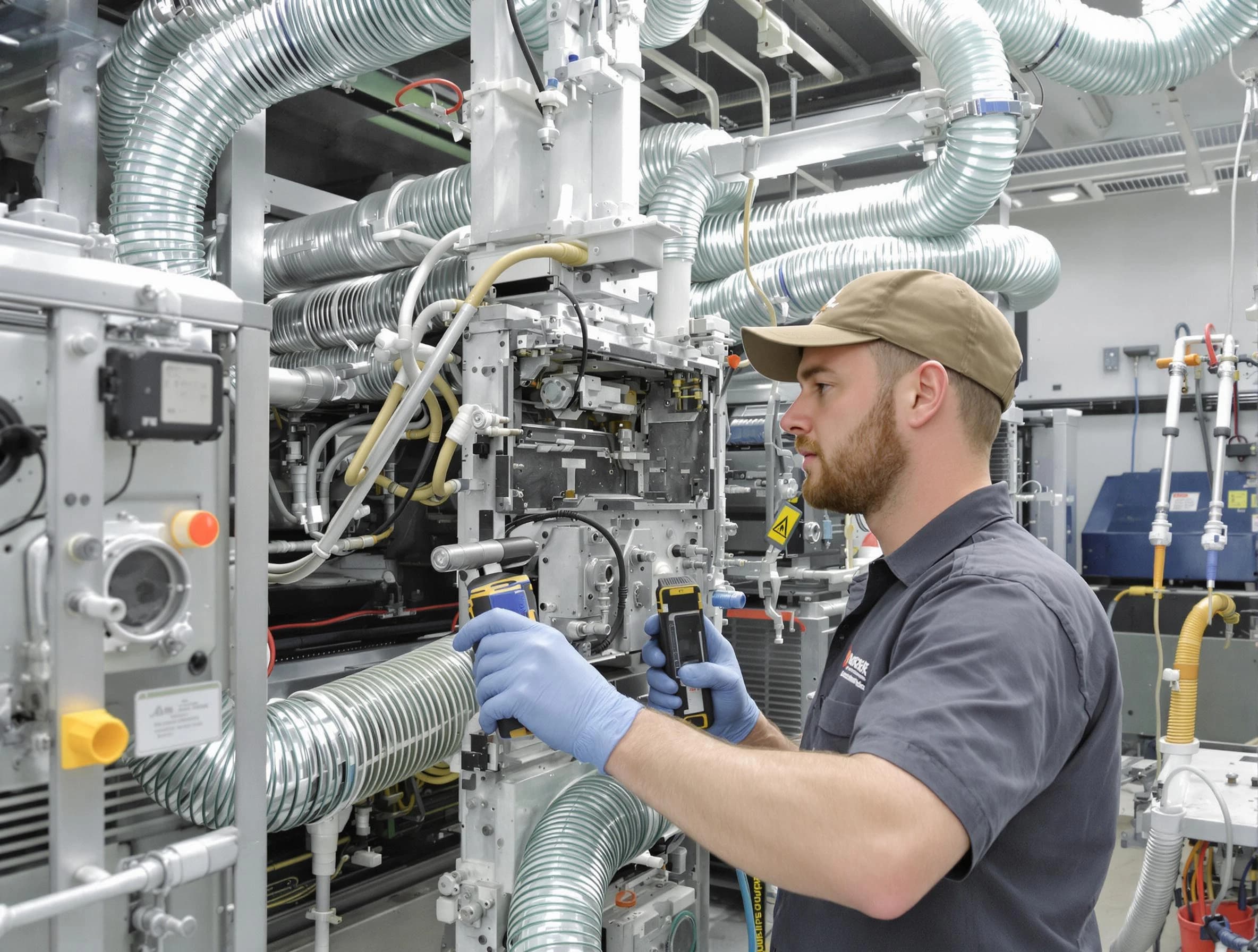 Center Point Air Duct Cleaning technician performing precision commercial coil cleaning at a business facility in Center Point