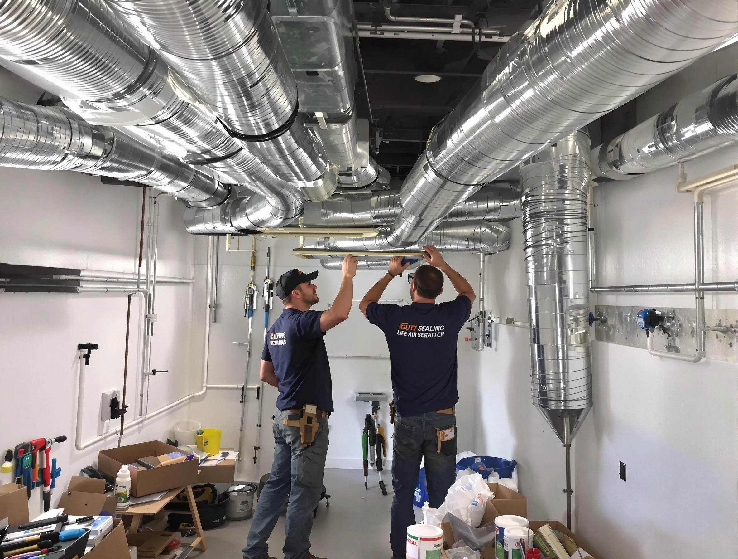 Center Point Air Duct Cleaning technician applying professional duct sealing solutions in Center Point